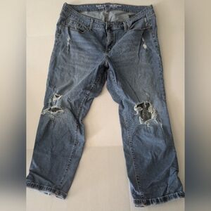 Torrid Perfect Boyfriend Ankle Vtge Stretch Jeans W/Sparkly Inserts On Legs. 20R